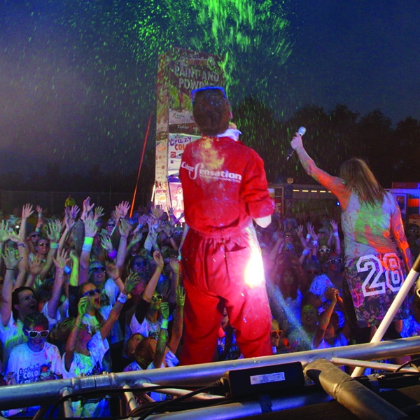 Collor Run festival vanaf het podium